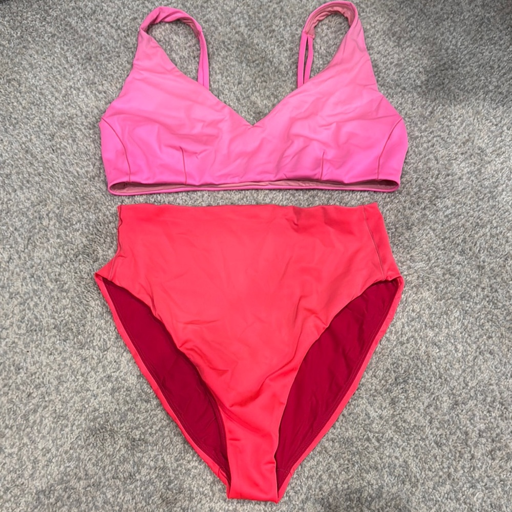 Left On Friday Pink and Red Bikini Set
